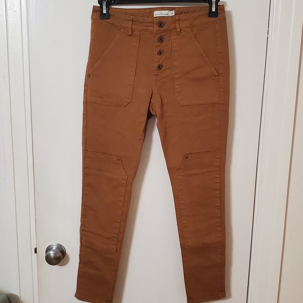 LL Bean Signature Cargo Skinny Jeans | Tan | Size 6